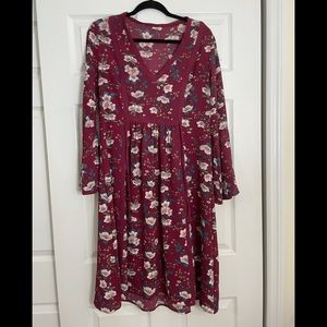 En Creme long sleeve floral dress